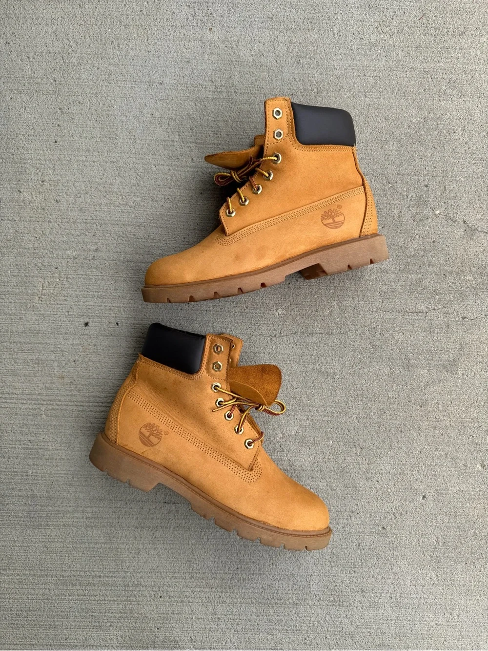 Timberland 6 Inch Premium Waterproof Boots Mens Size 7 Wheat Nubuck 18094 EUC